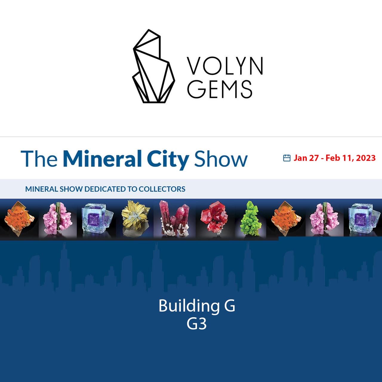 Volyn Gems will participate in The Mineral City Show, USA.